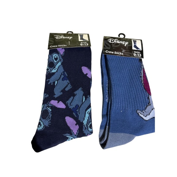 Disney Other - Disney Stitch Eeyore‎ Crew Socks Size 9-13 Character Socks NWT Blue Purple